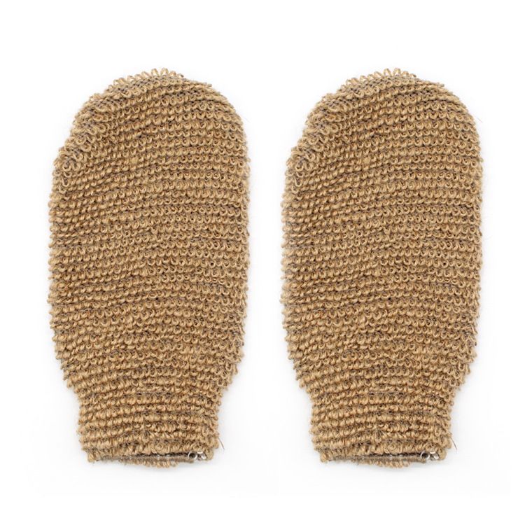 Brown hemp eco-friendly natural bath mitt