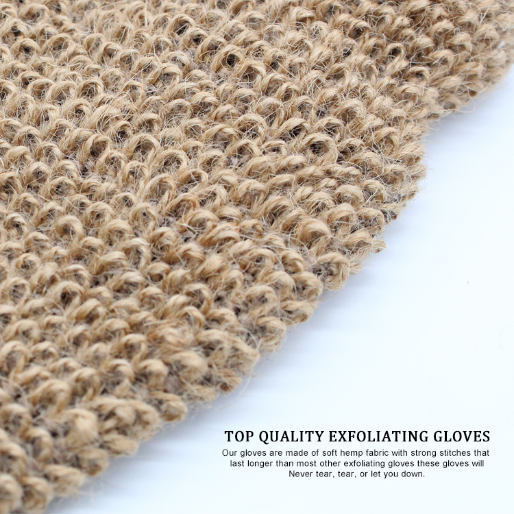 Brown hemp eco-friendly natural bath mitt