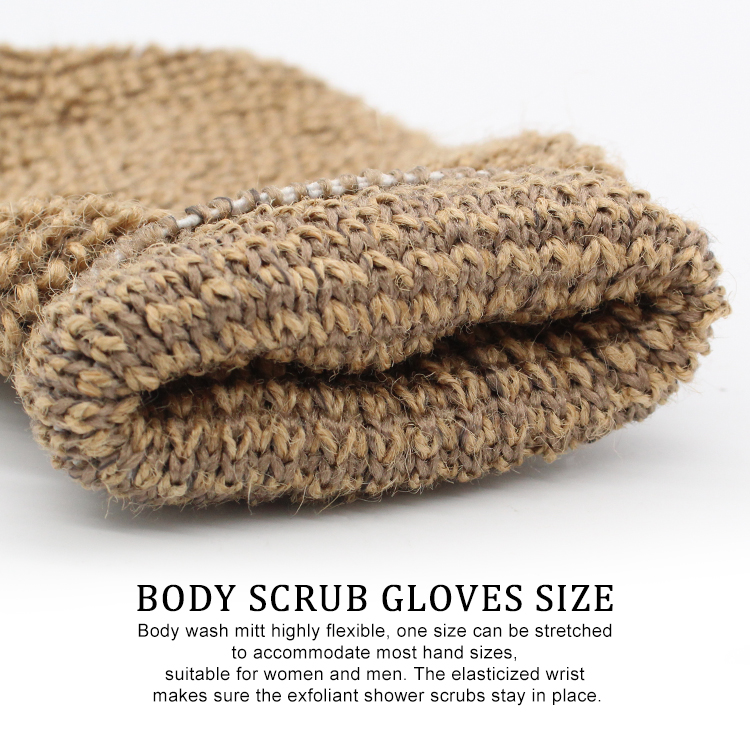 Brown hemp eco-friendly natural bath mitt