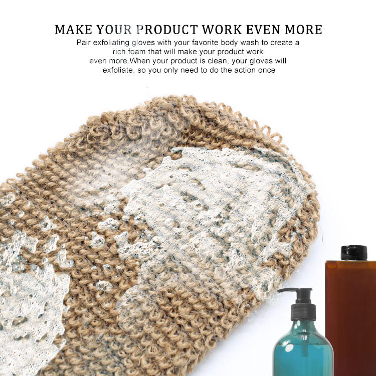 Brown hemp eco-friendly natural bath mitt
