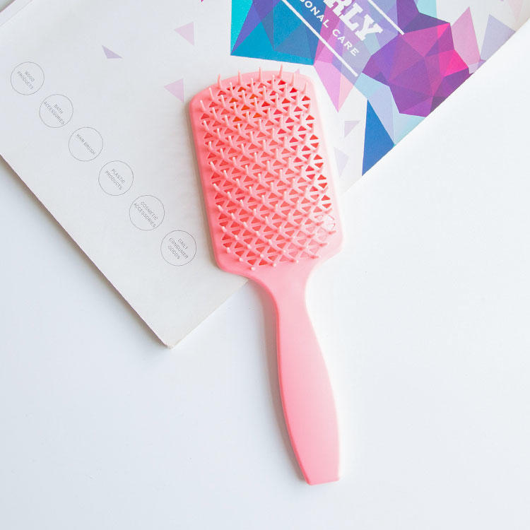 Hollow out grid durable tpee soft bristles vented hair brush for wet or dry hairs