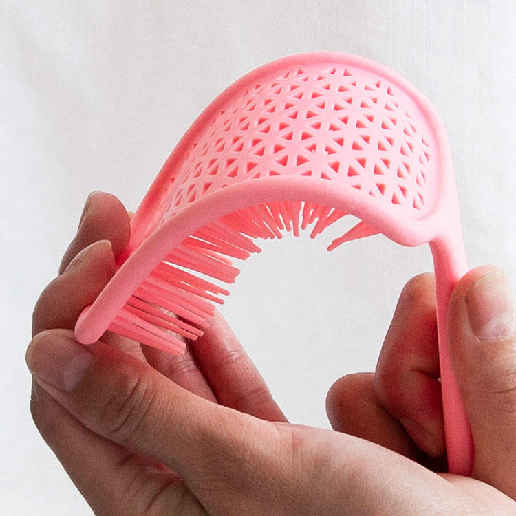 Hollow out grid durable tpee soft bristles vented hair brush for wet or dry hairs