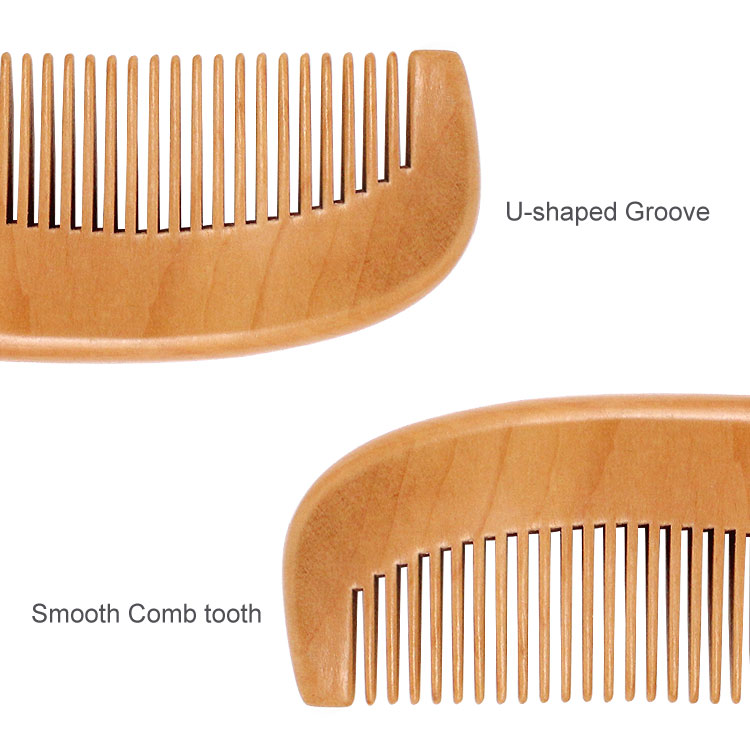 Natural soft wool scalp massage beech wood comb professional newborn baby hair brush set