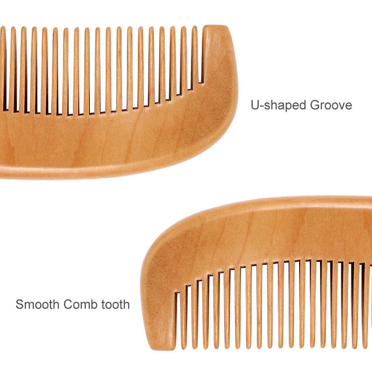 Natural soft wool scalp massage beech wood comb professional newborn baby hair brush set