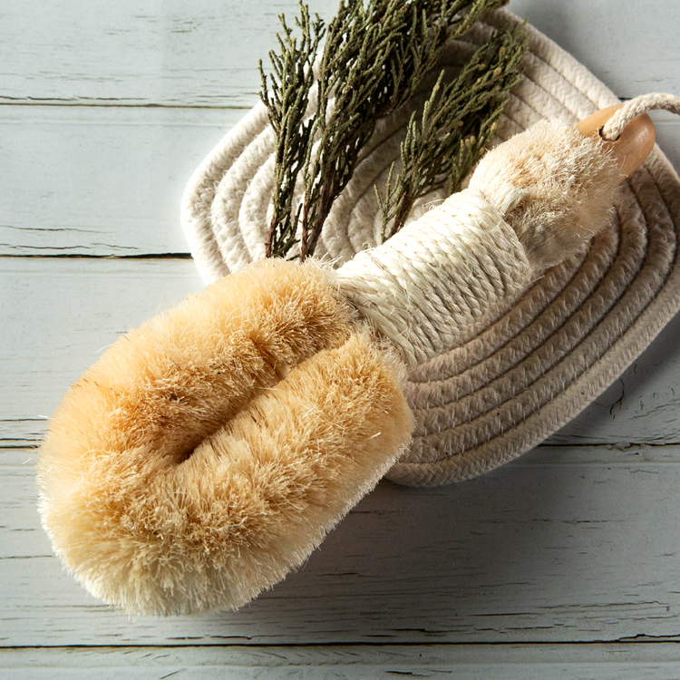 100% Natural sisal fiber spa dry bath brush