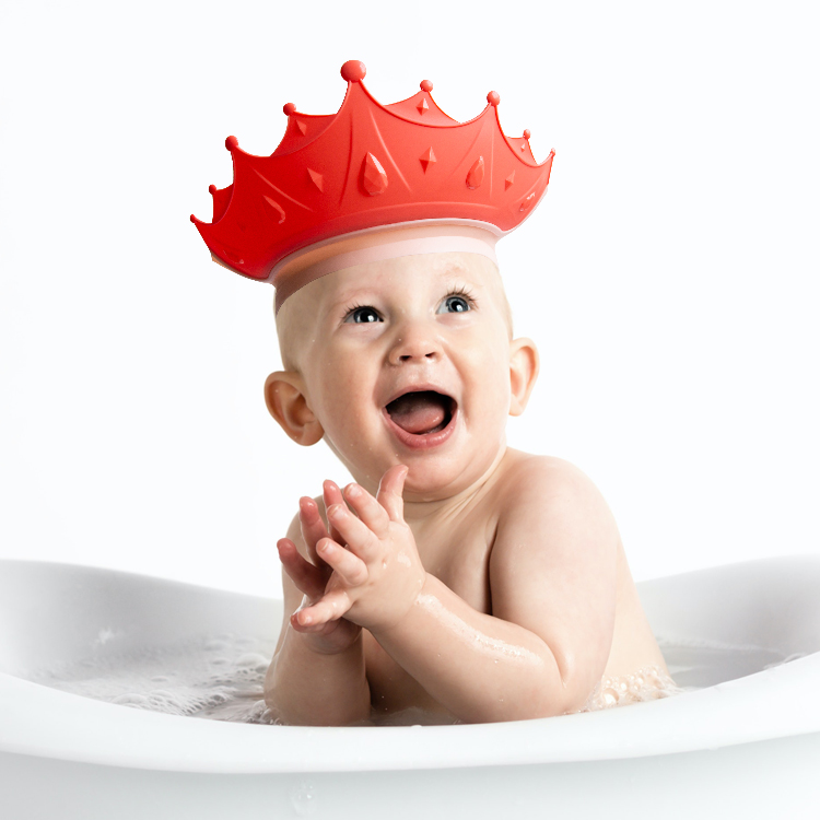 Waterproof soft eco friendly silicone material reusable portable adjustable size cute kids baby shower cap
