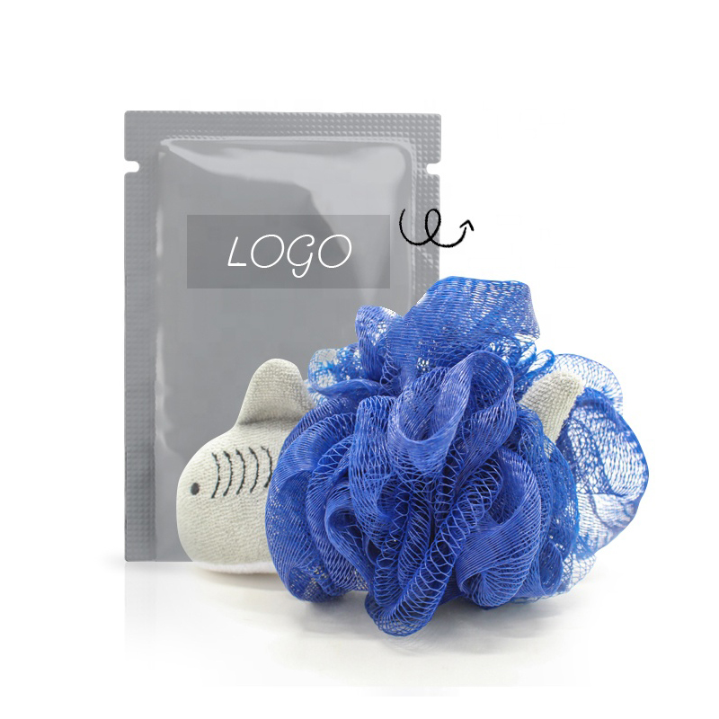 Practical exfoliating rich foam super soft eco friendly cute pe loofah mesh shower baby bath sponge