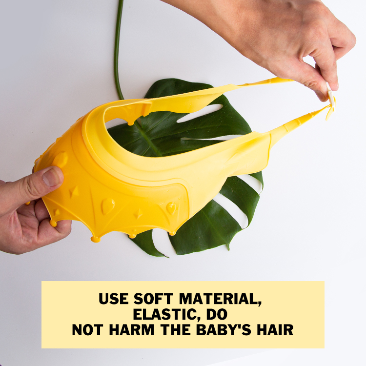 Waterproof soft eco friendly silicone material reusable portable adjustable size cute kids baby shower cap