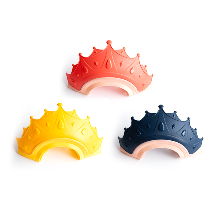 Waterproof soft eco friendly silicone material reusable portable adjustable size cute kids baby shower cap