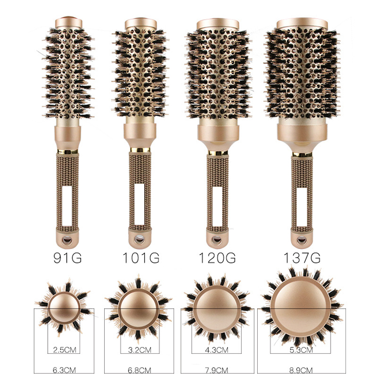 4Pcs salon ceramic ionic round styling hair brush