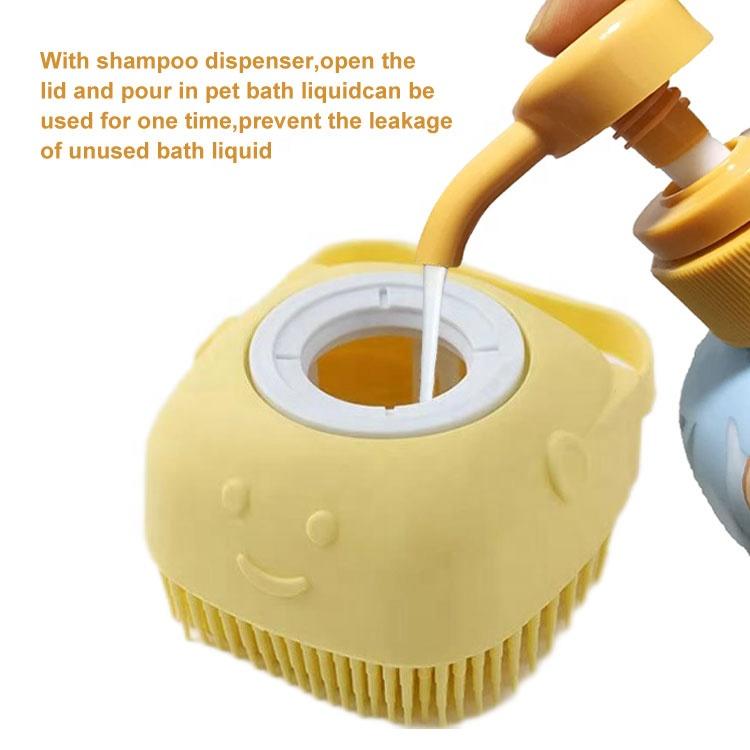 Soft silicone massage hair cleaning shower brush bath brush with shower gel dispenser