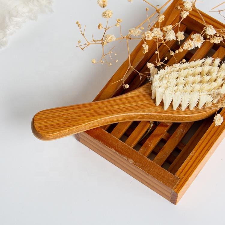 Safety natural soft nylon bristles bamboo handle massage scalp baby hair brush