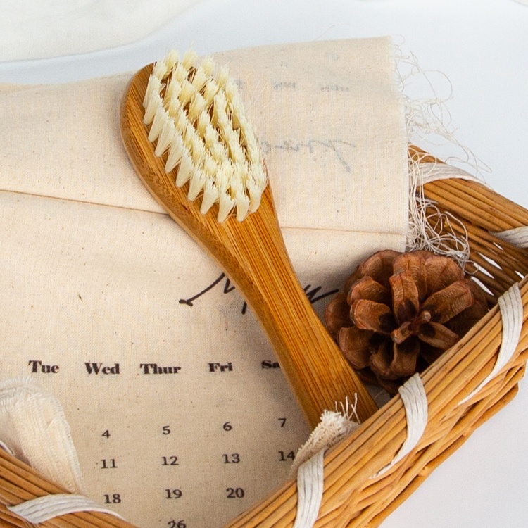 Safety natural soft nylon bristles bamboo handle massage scalp baby hair brush