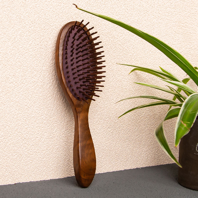 Black walnut handle beech bristles natural massage hair brush