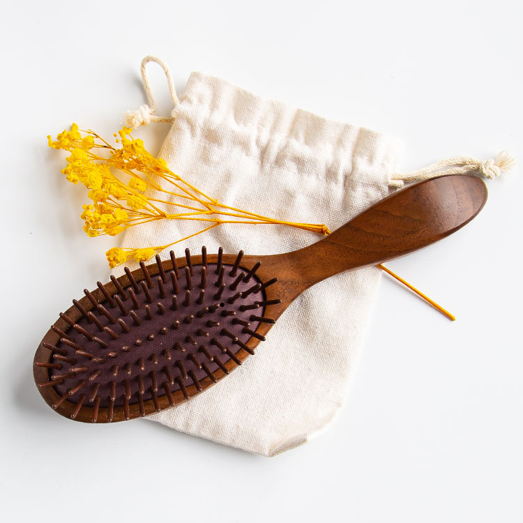 Black walnut handle beech bristles natural massage hair brush