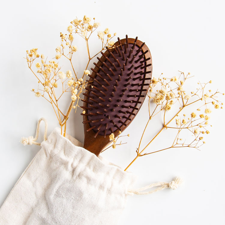 Black walnut handle beech bristles natural massage hair brush