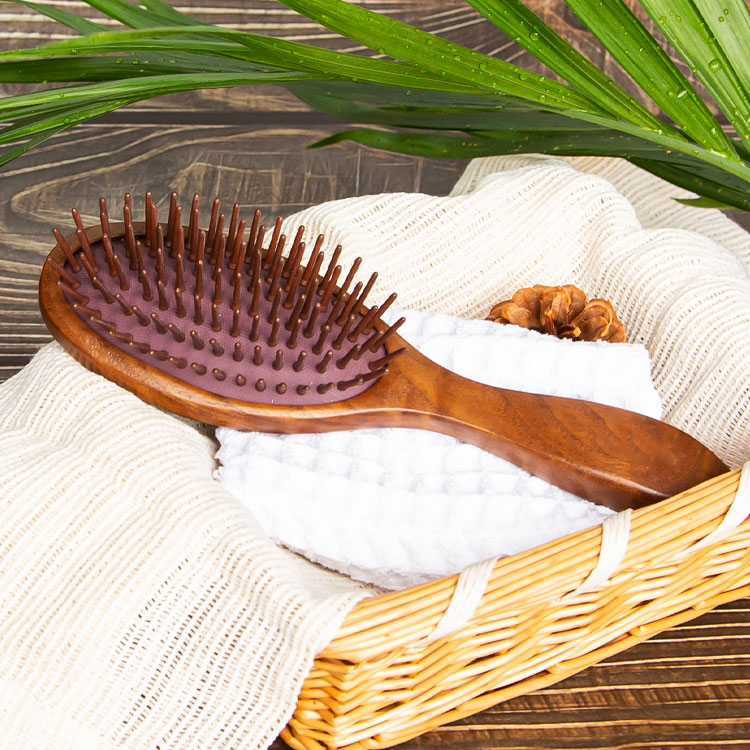 Black walnut handle beech bristles natural massage hair brush
