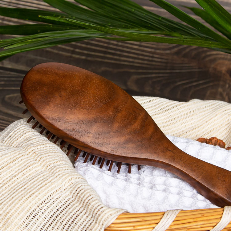 Black walnut handle beech bristles natural massage hair brush