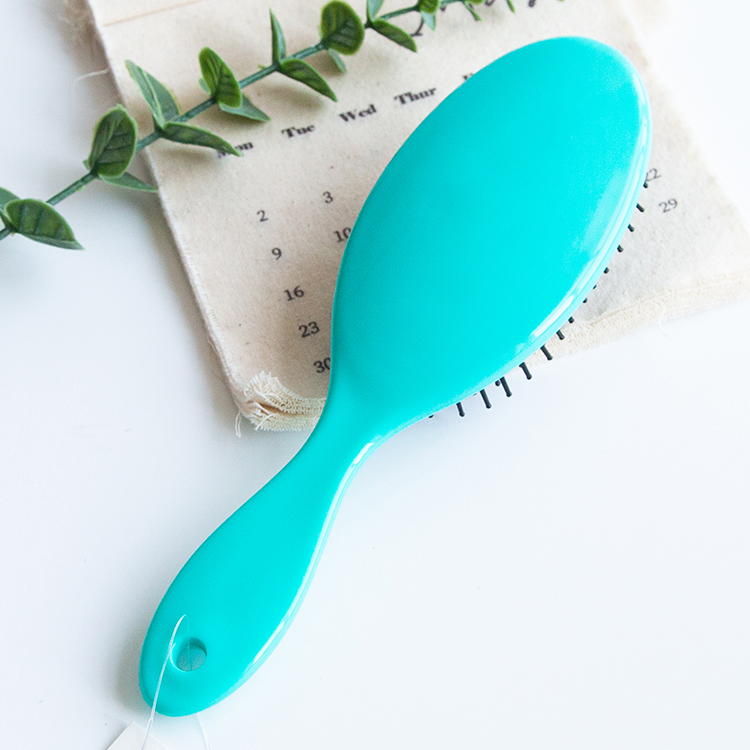 Nylon bristles plastic detangler cushion hair brush for wet or dry hairs