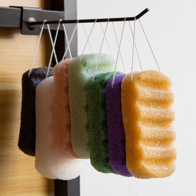 Natural organic plant-based different effects rectangle large konjac bath sponge