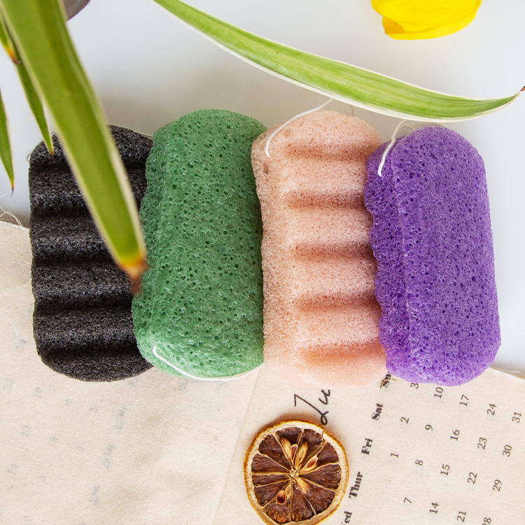 Natural organic plant-based different effects rectangle large konjac bath sponge