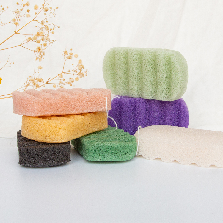 Natural organic plant-based different effects rectangle large konjac bath sponge