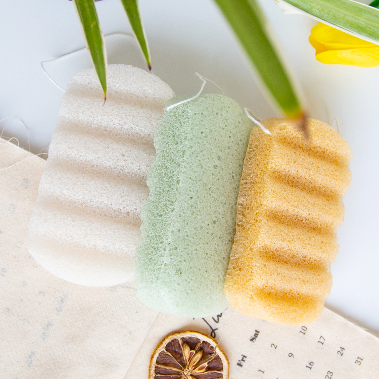 Natural organic plant-based different effects rectangle large konjac bath sponge