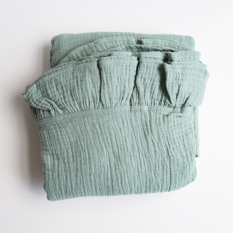 Double layer organic cotton soft lotus leaf lace newborn baby receiving blanket