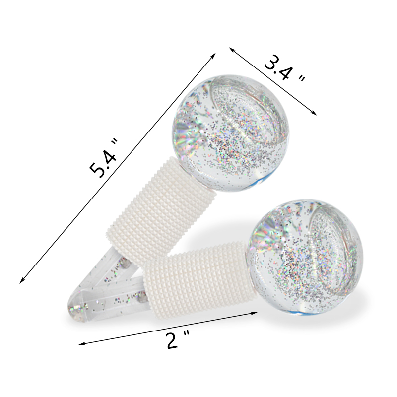 Glitter white skin cooling face massager ice globe roller for facial