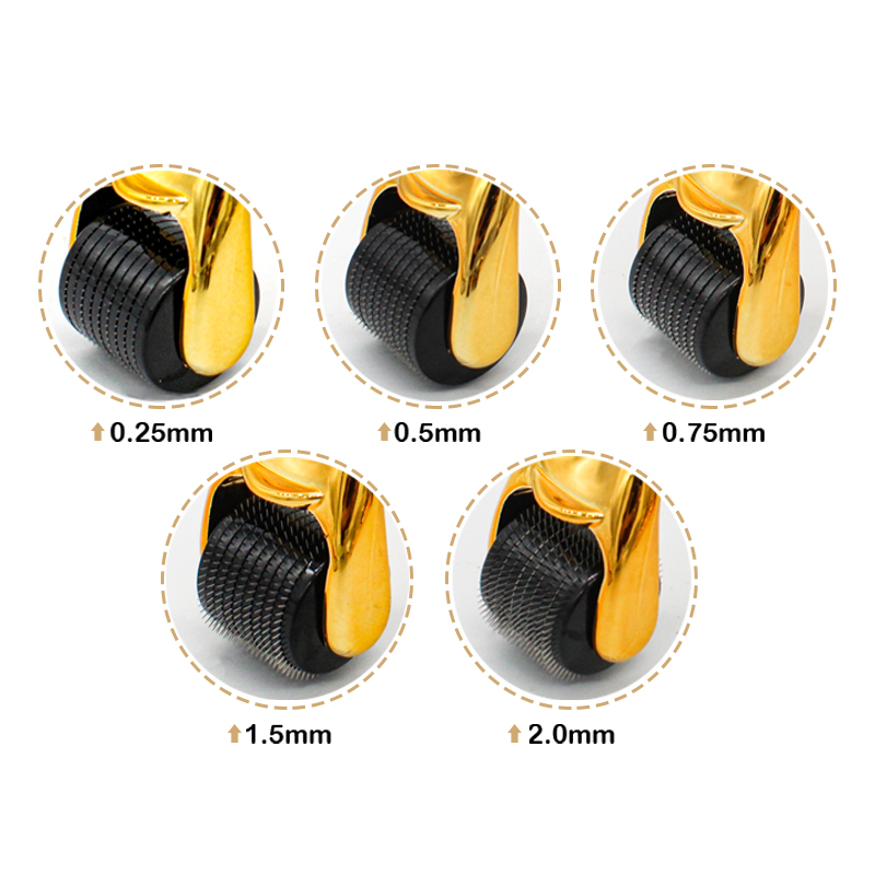 0.25mm Gold 540 titanium micro needles derma roller for men