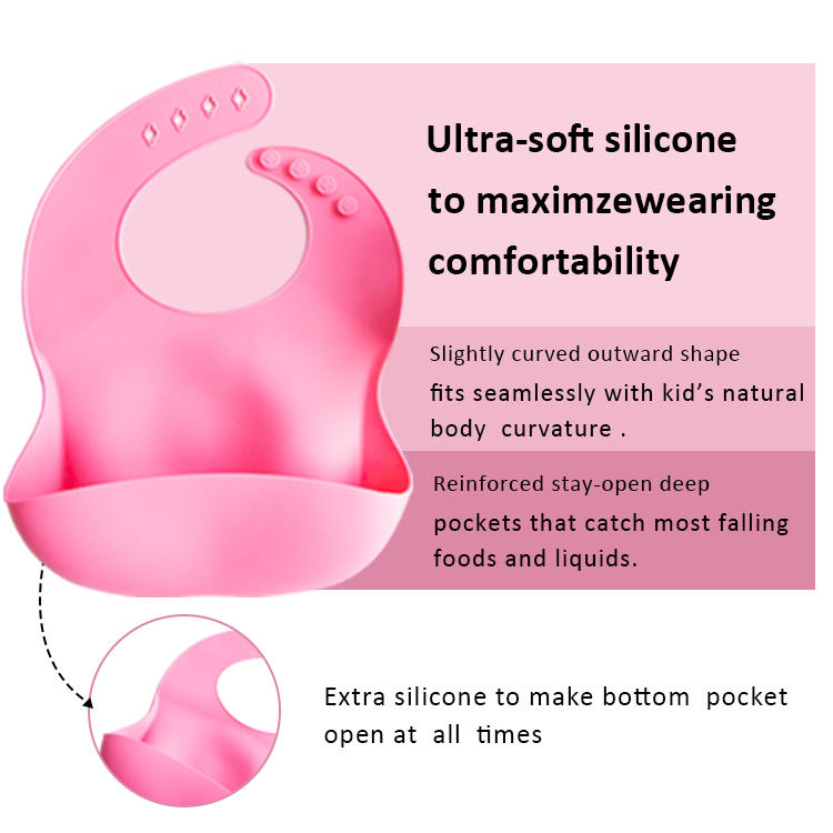 Eco-friendly waterproof adjustable portable soft silicone spoon bowl baby feeding bibs set	