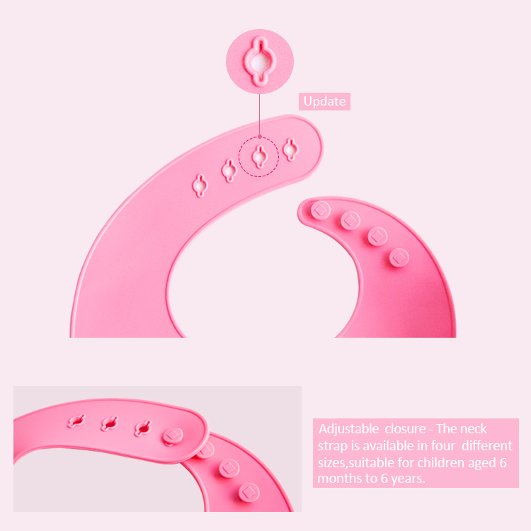 Food grade silicone soft material adjustable waterproof baby bibs with pocket