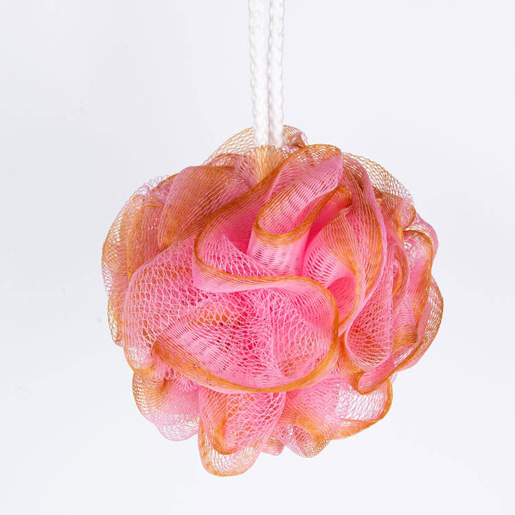 6 Different pink 40G PE loofah bath sponge for women and girls