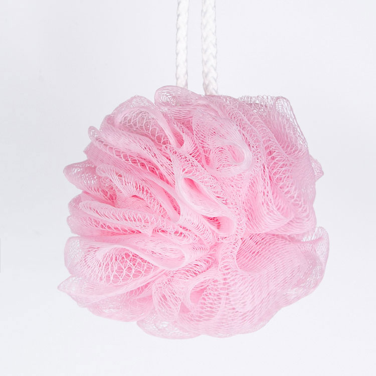 6 Different pink 40G PE loofah bath sponge for women and girls