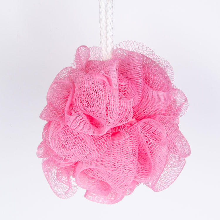 6 Different pink 40G PE loofah bath sponge for women and girls