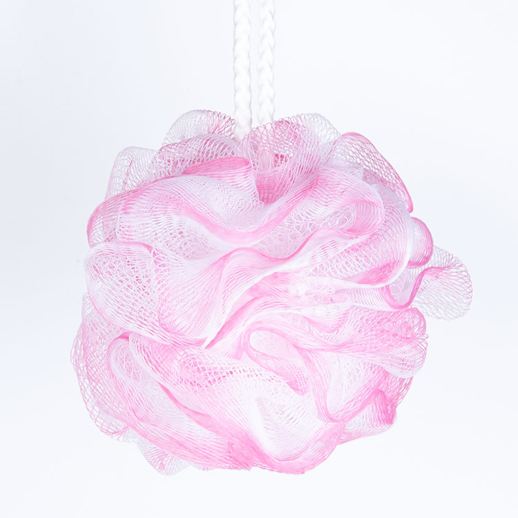6 Different pink 40G PE loofah bath sponge for women and girls