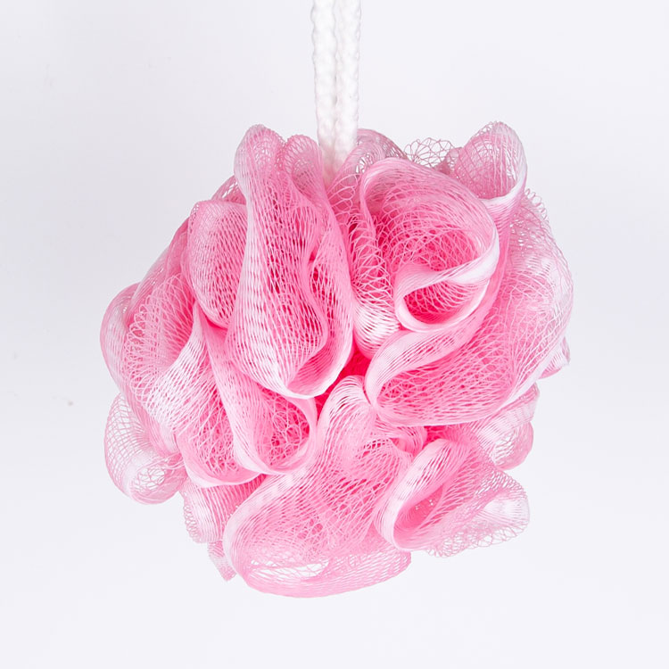 6 Different pink 40G PE loofah bath sponge for women and girls