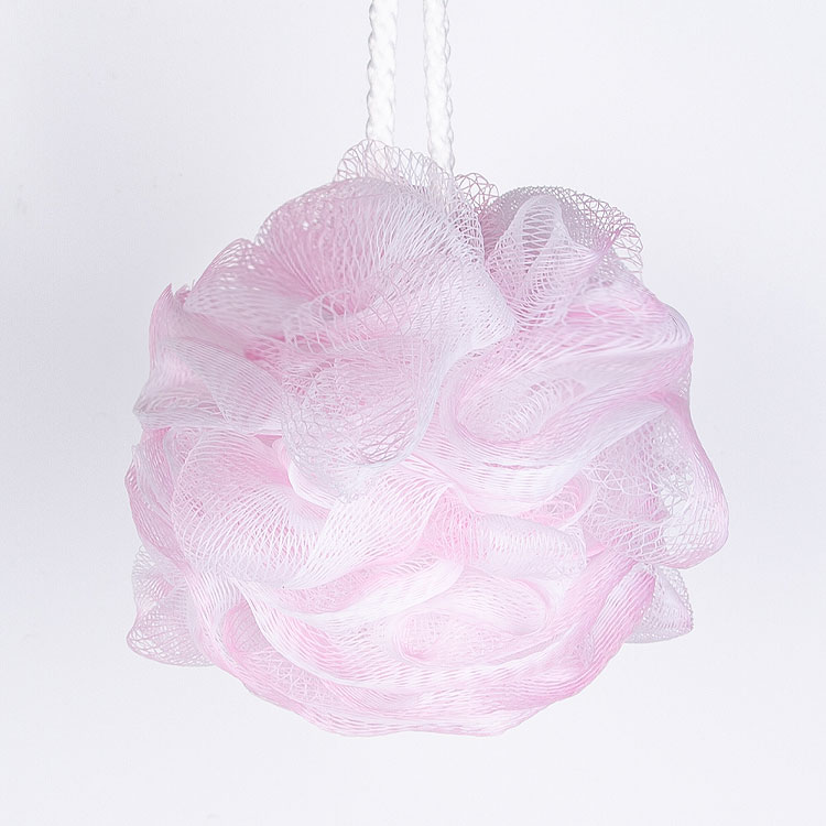 6 Different pink 40G PE loofah bath sponge for women and girls