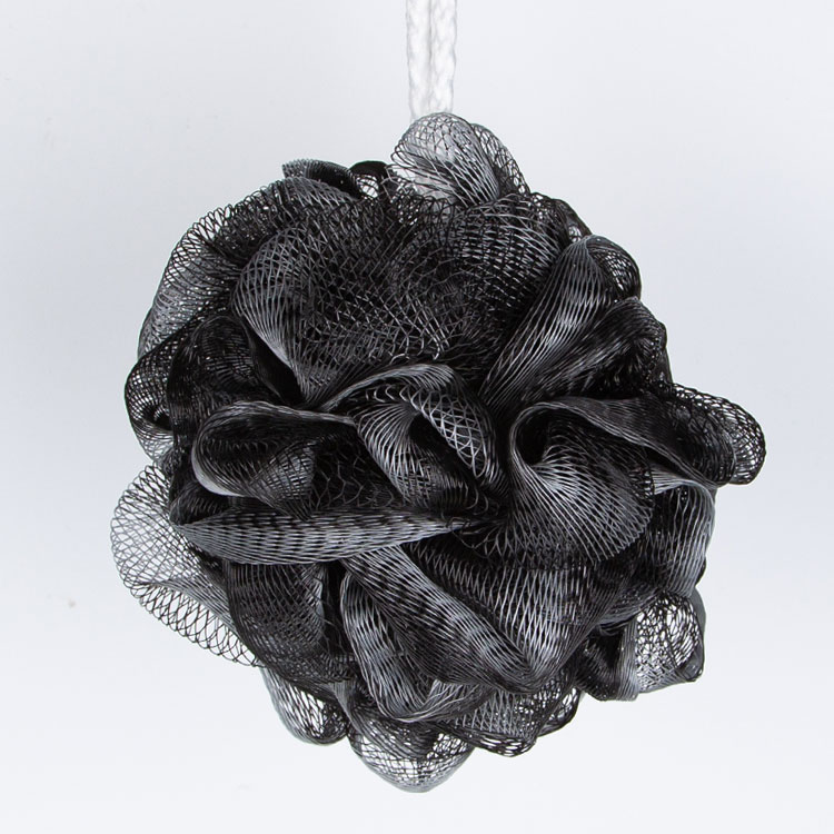 40G Blue and black loofah bath pouf sponge