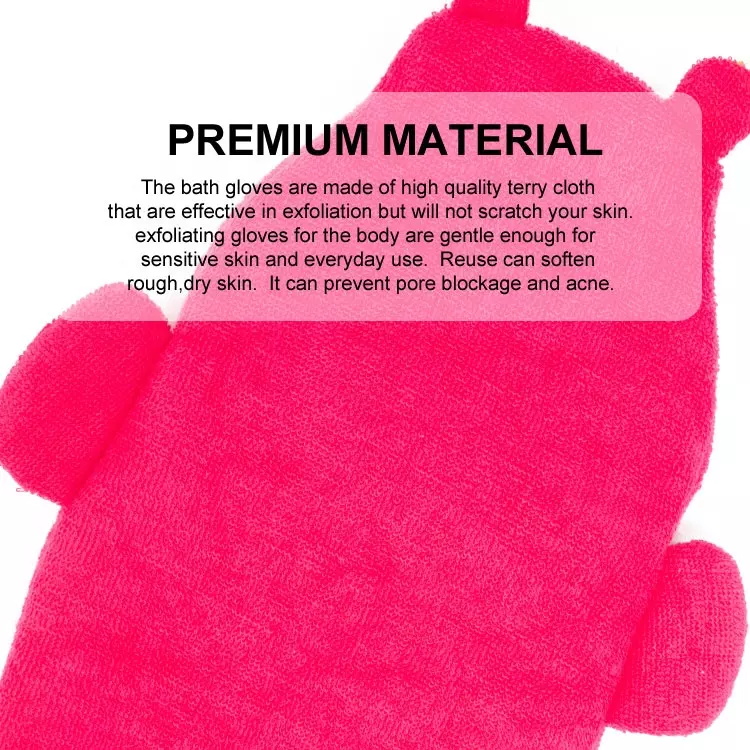 Soft terrry cloth cute cartoon hippo bath exfoliating gloves for kids body grooming 