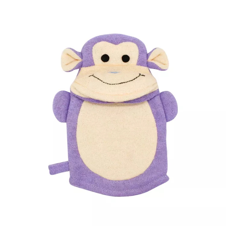 Soft cute cartoon animal mitt rich foam baby bath sponge exfoliating bath gloves 