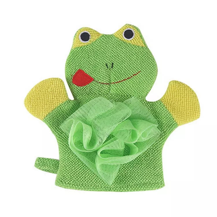 Soft cleaner exfoliating double sided body spa shower scrub cute cartoon kids bath mitt