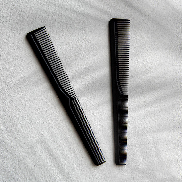 Professional salon hairdressing wide and fine tooth black plastic taper styling cutting comb