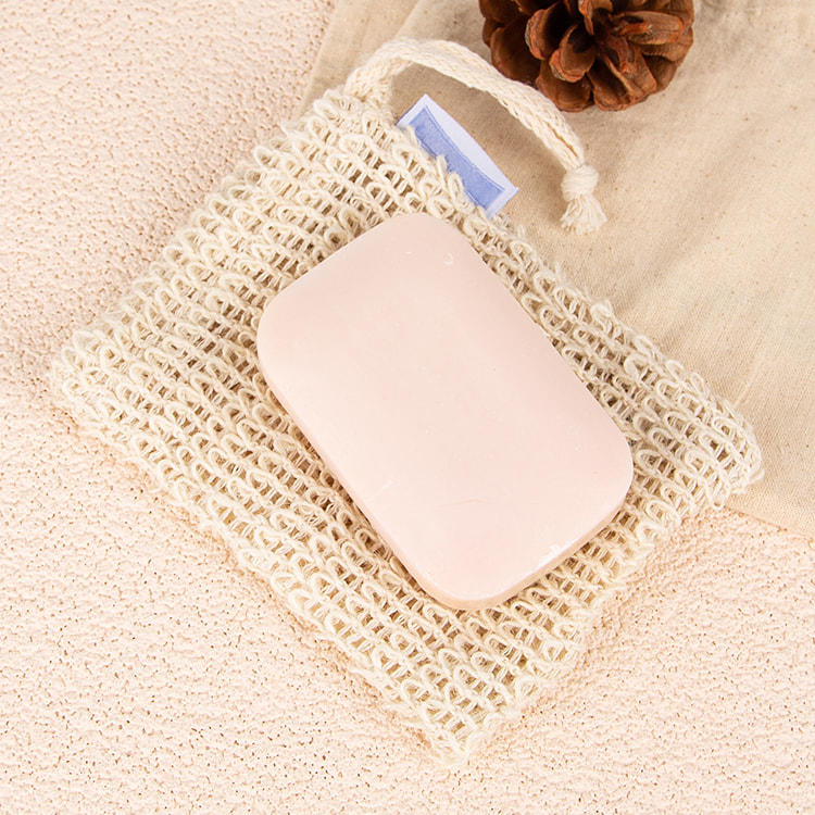 Natural cotton and linen exfoliating soap saver mesh bag