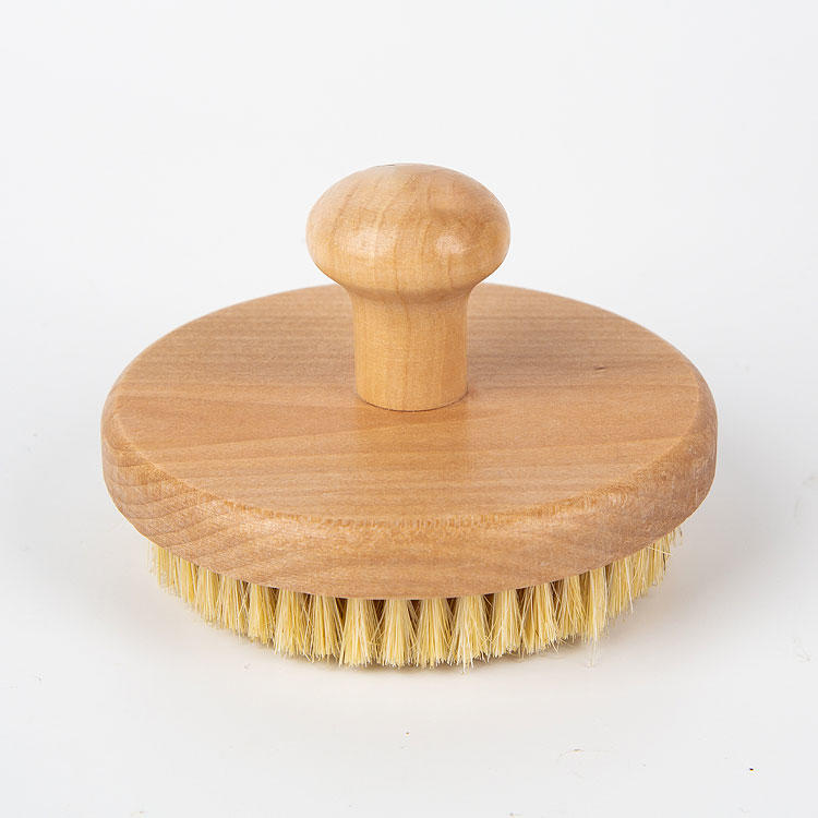Handheld sisal bristles wood bath brush
