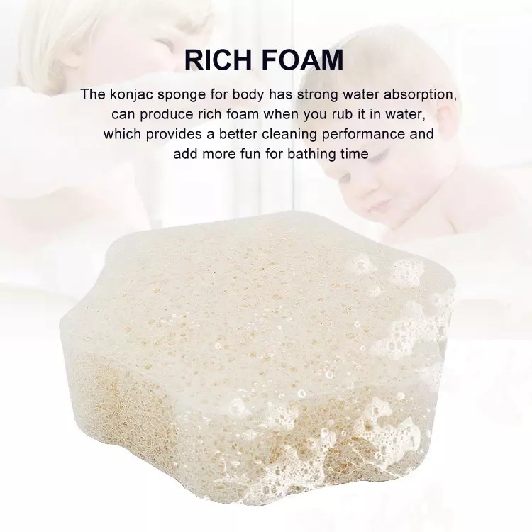 Natural biodegradable super soft body cleansing shower konjac bath sponges for baby