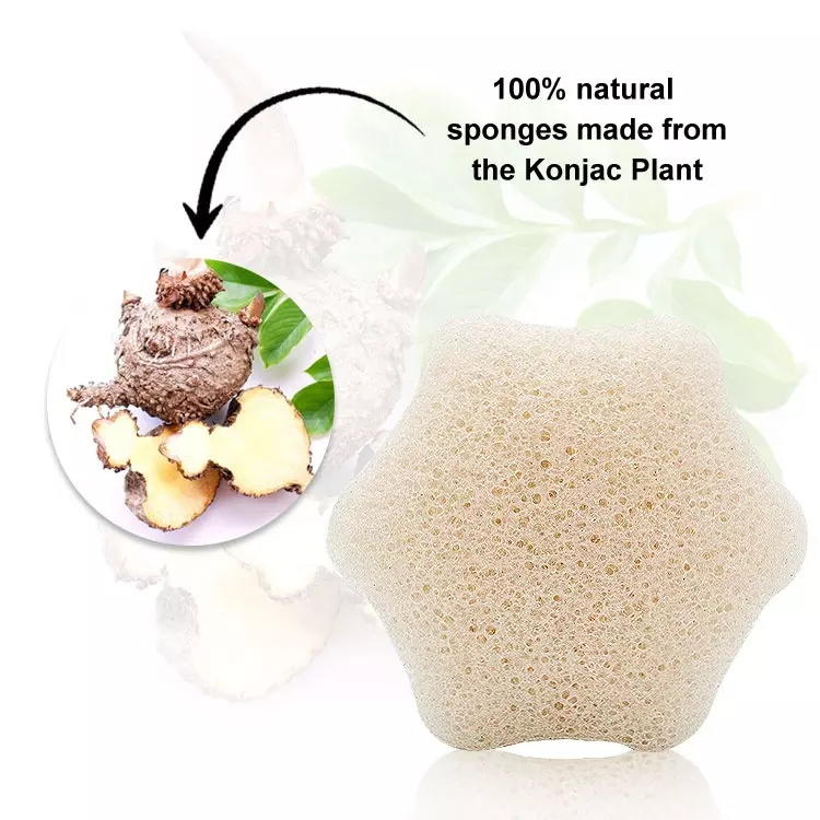 Natural biodegradable super soft body cleansing shower konjac bath sponges for baby