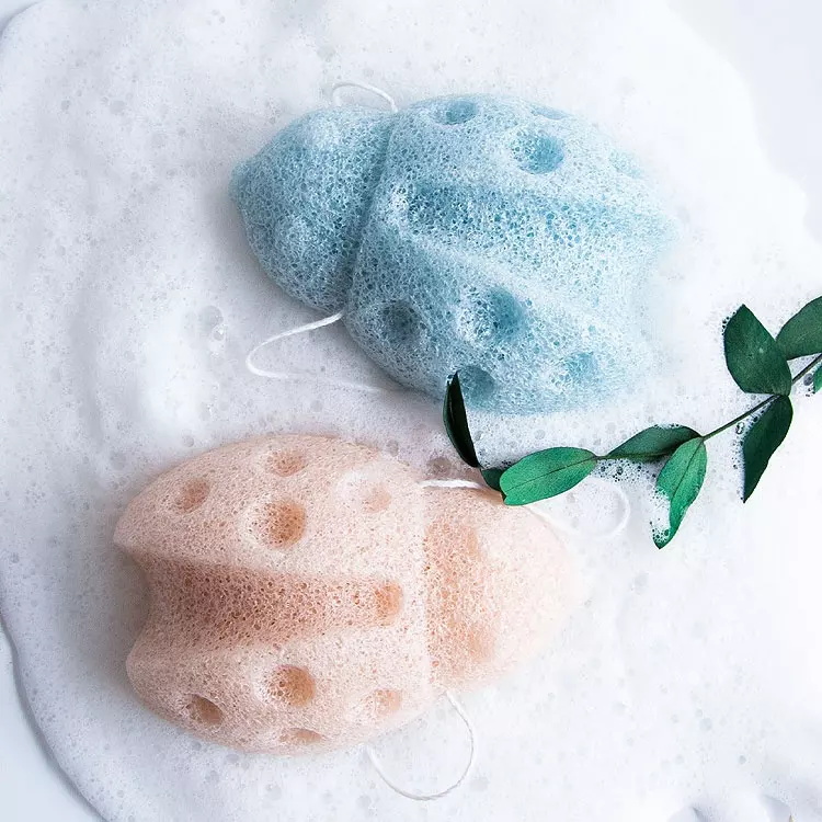 Eco-friendly organic plant soft gentle exfoliating cute baby body cleaning konjac bath sponges