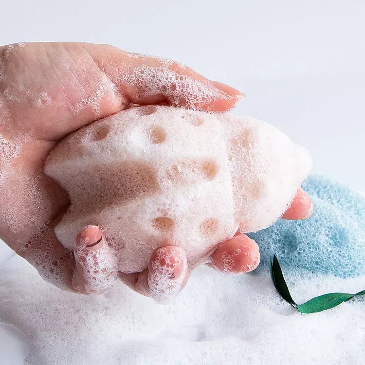 Eco-friendly organic plant soft gentle exfoliating cute baby body cleaning konjac bath sponges