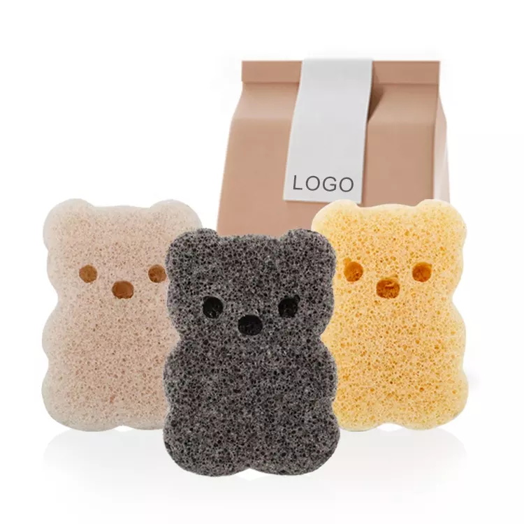 Natural biodegradable gentle exfoliating facial cleaning or body bath sponges for baby using
